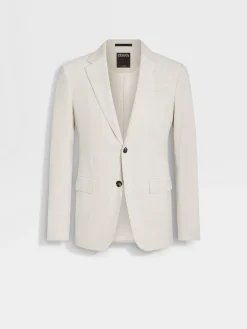 Blazers|Suits>ZEGNA Off White Cashco Jacket OffWhite