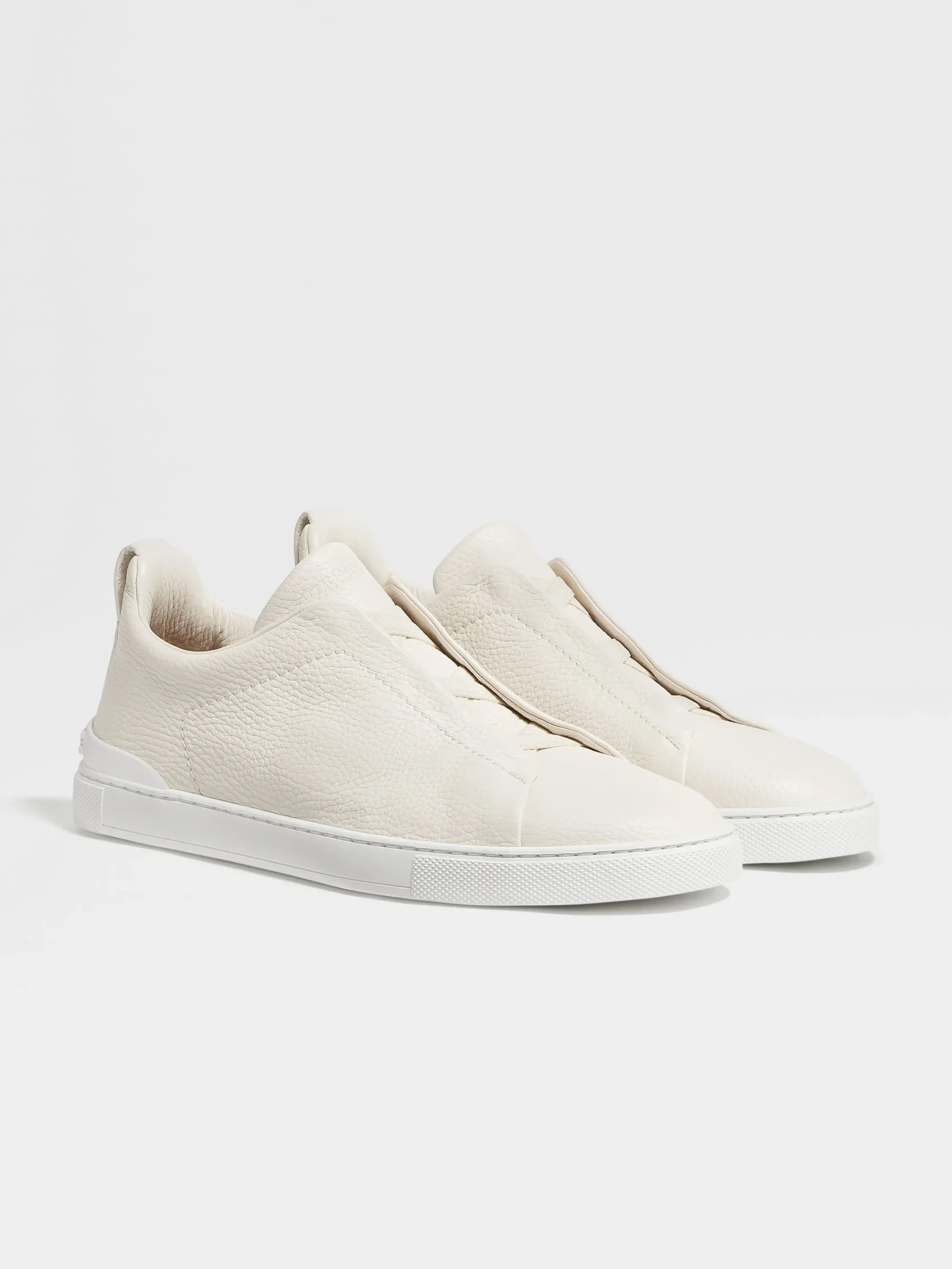 Resort Essentials|Sneakers>ZEGNA Off White Deerskin Triple Stitch™ Sneakers OffWhite
