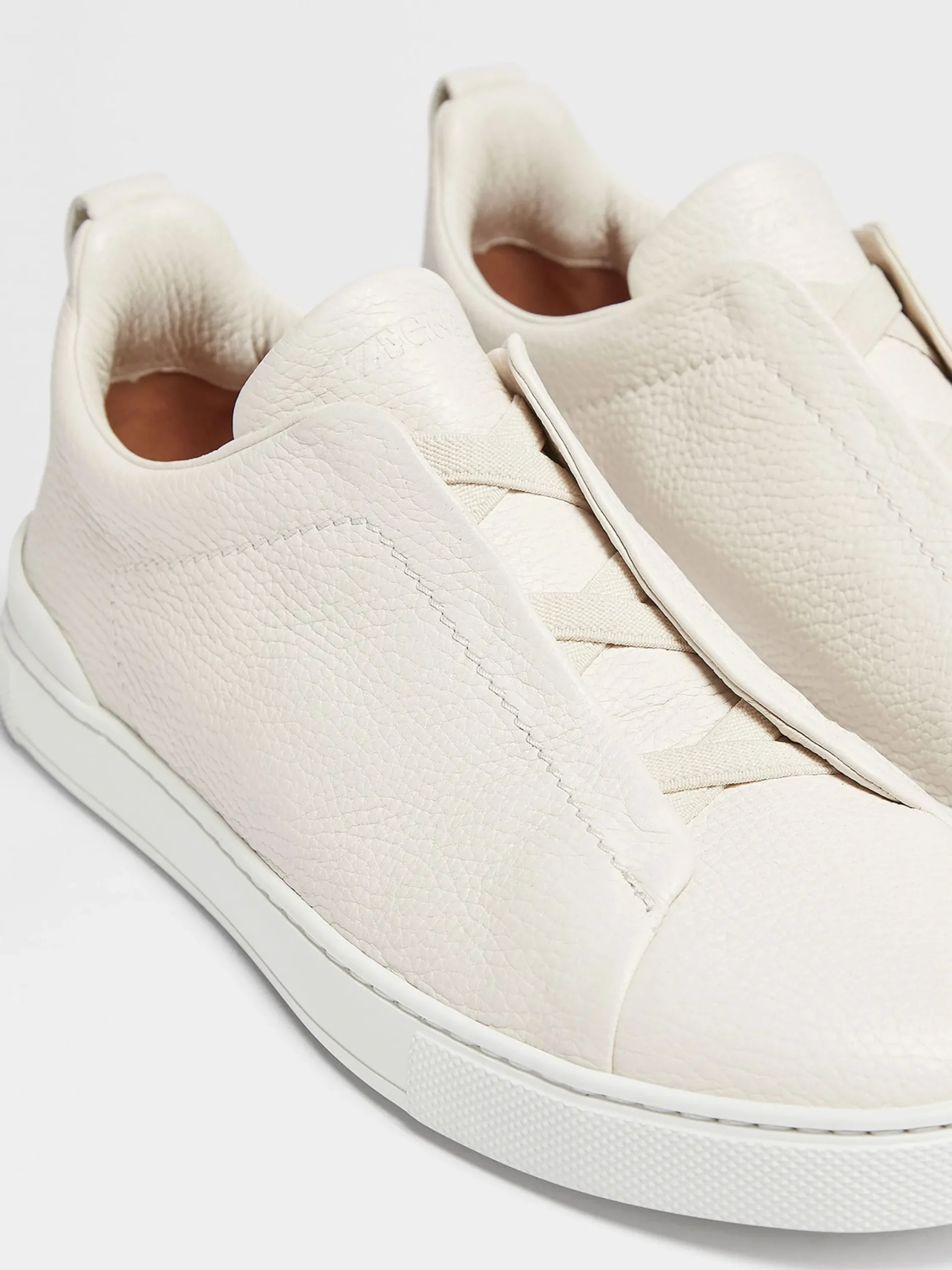Resort Essentials|Sneakers>ZEGNA Off White Deerskin Triple Stitch™ Sneakers OffWhite