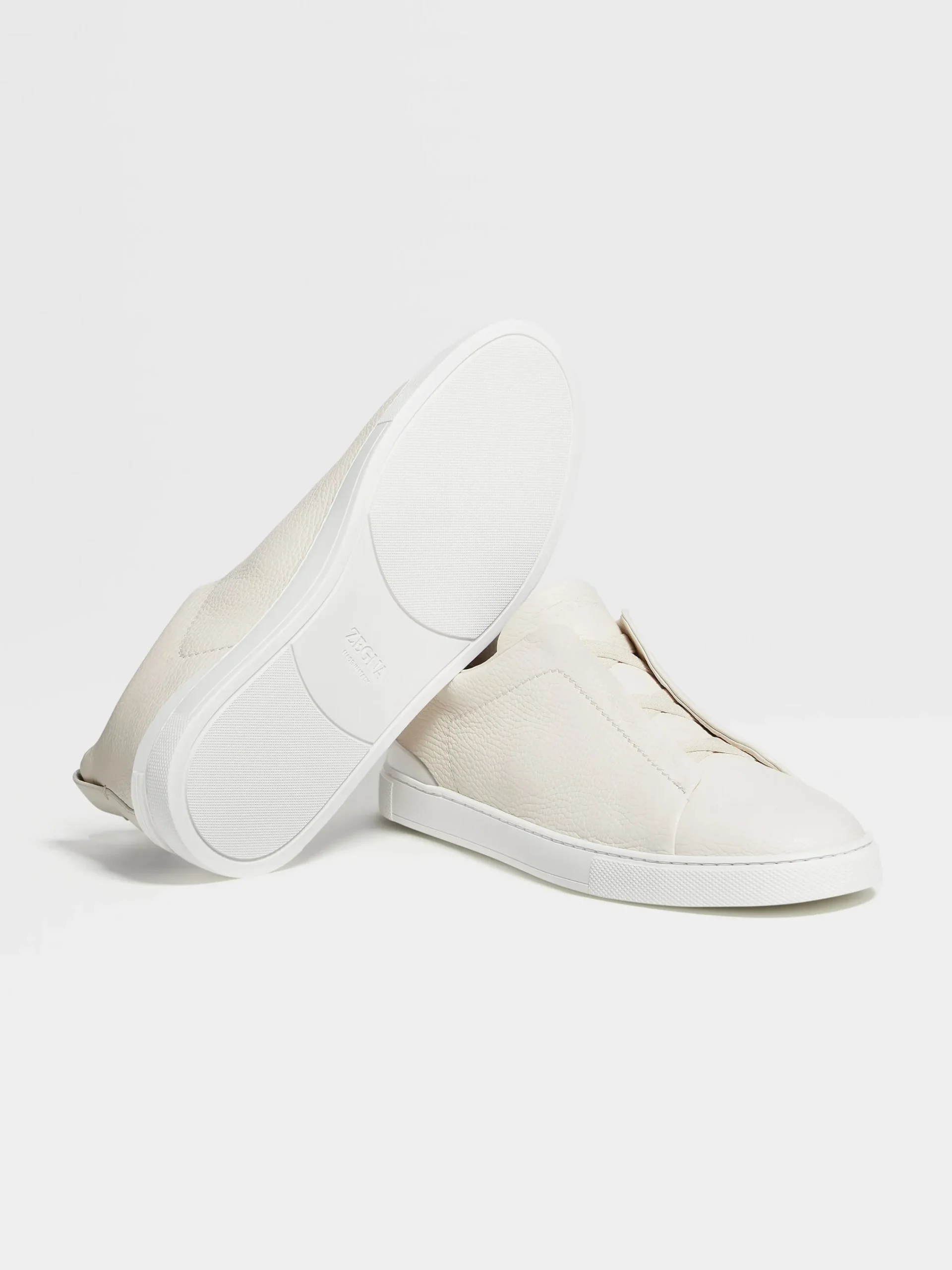 Resort Essentials|Sneakers>ZEGNA Off White Deerskin Triple Stitch™ Sneakers OffWhite