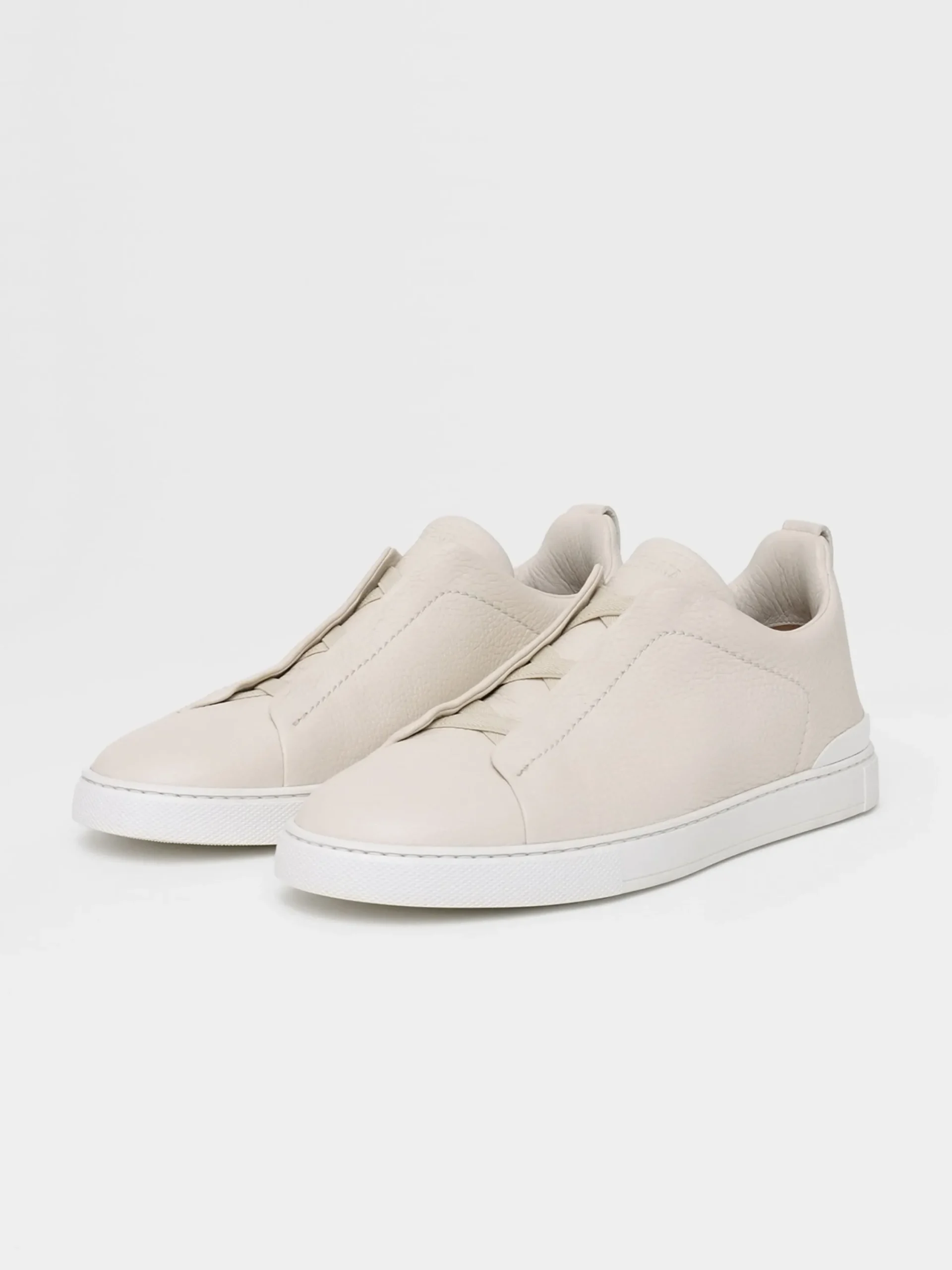 Resort Essentials|Sneakers>ZEGNA Off White Deerskin Triple Stitch™ Sneakers OffWhite