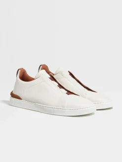 Sneakers>ZEGNA Off White Deerskin Triple Stitch™ Sneakers OffWhite