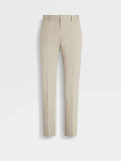 Pants>ZEGNA Off White Stretch Cotton Pants OffWhite