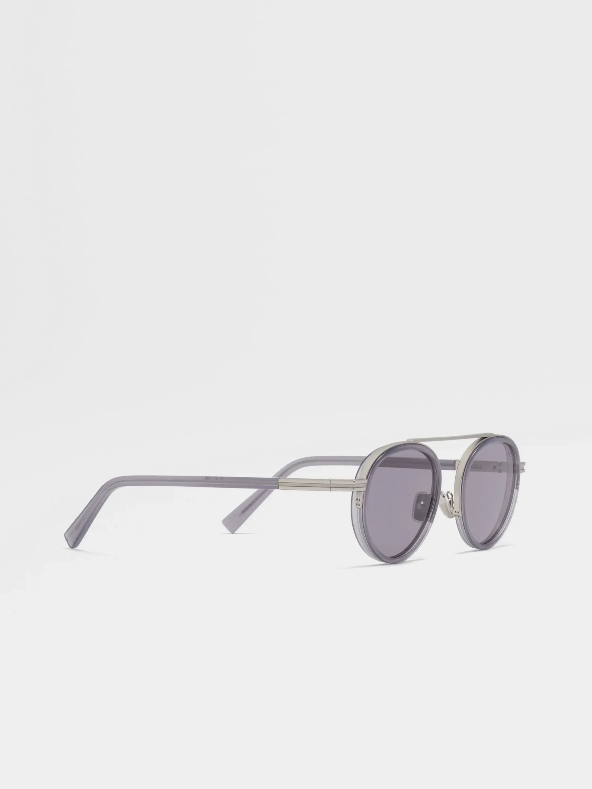 Resort Essentials|Sunglasses>ZEGNA Opal Grey Orizzonte II Acetate and Metal Sunglasses OpalGrey