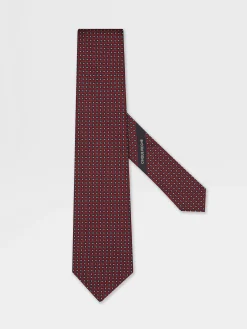 Ties And Bow Ties>ZEGNA CINQUE PIEGHE Silk Tie Red
