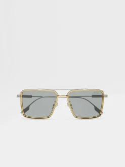 Sunglasses>ZEGNA Satin Palladium Metal Sunglasses SatinPalladium