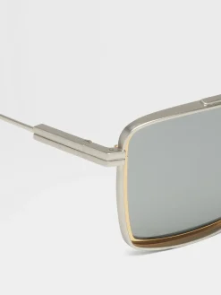 Sunglasses>ZEGNA Satin Palladium Metal Sunglasses SatinPalladium