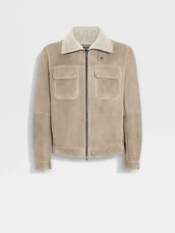 Travel In Style|Jackets And Coats>ZEGNA Shearling Wool Blouson LightTaupe