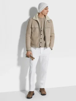 Travel In Style|Jackets And Coats>ZEGNA Shearling Wool Blouson LightTaupe