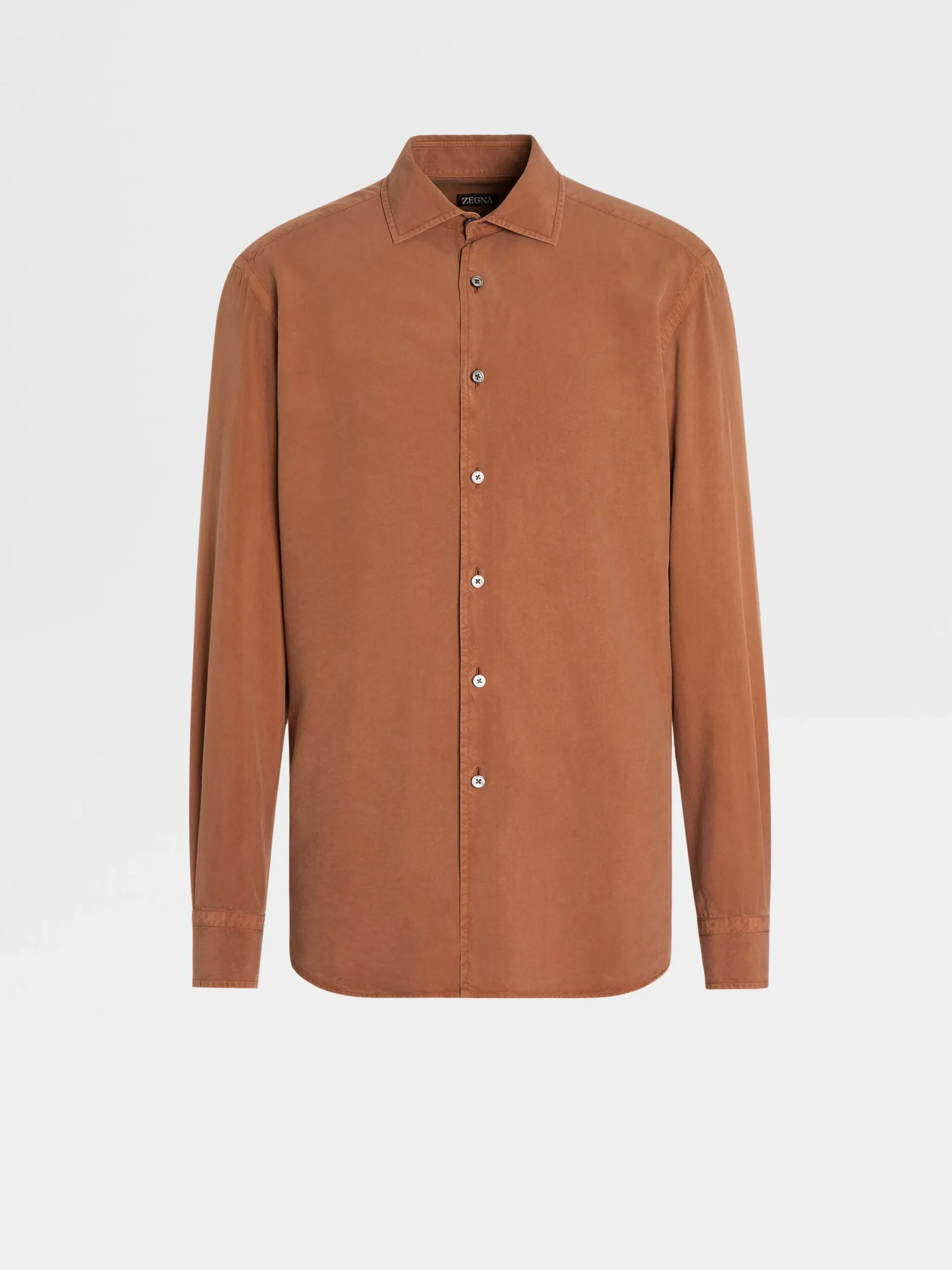 Shirts>ZEGNA Silk Shirt Foliage