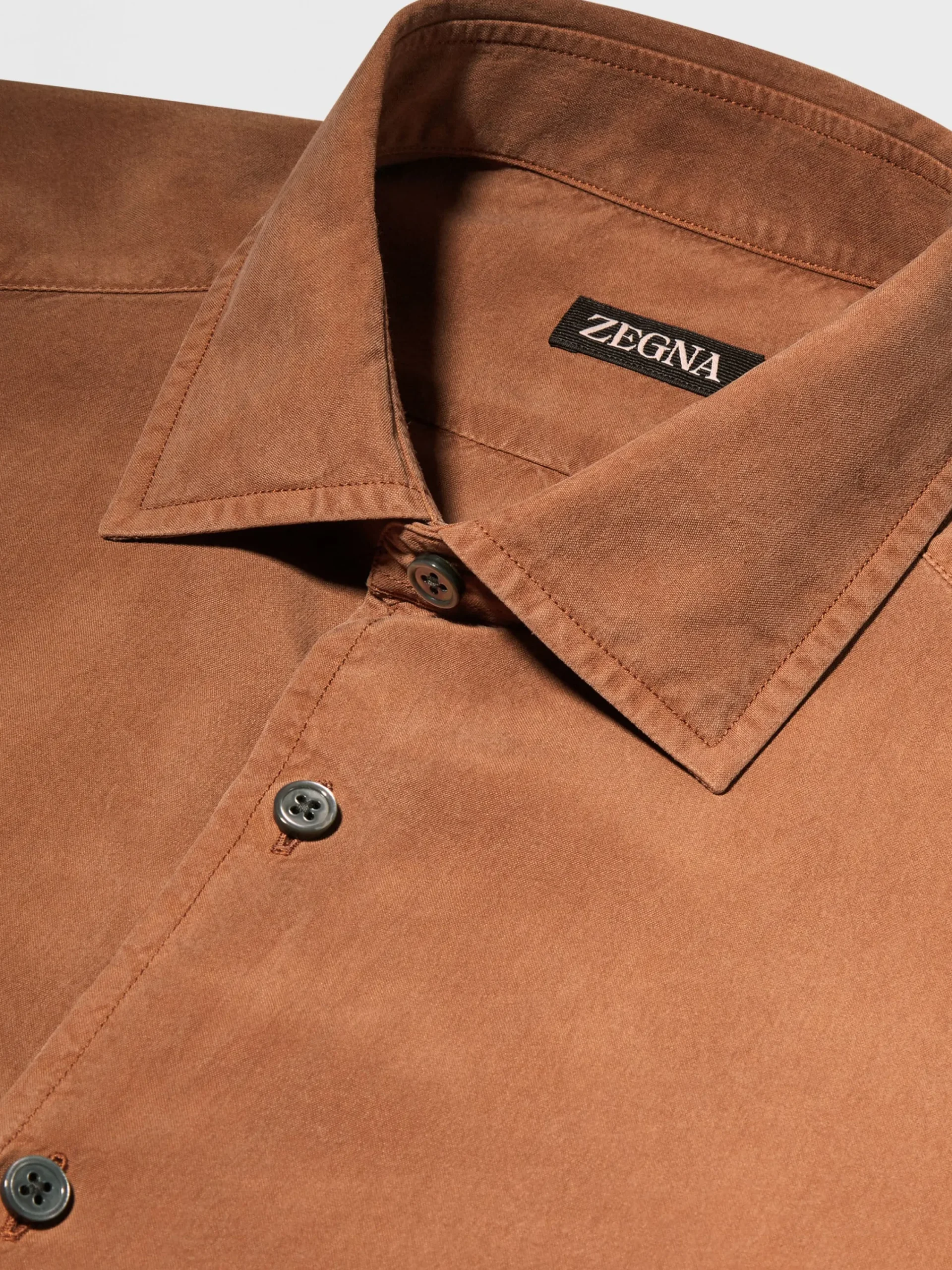 Shirts>ZEGNA Silk Shirt Foliage