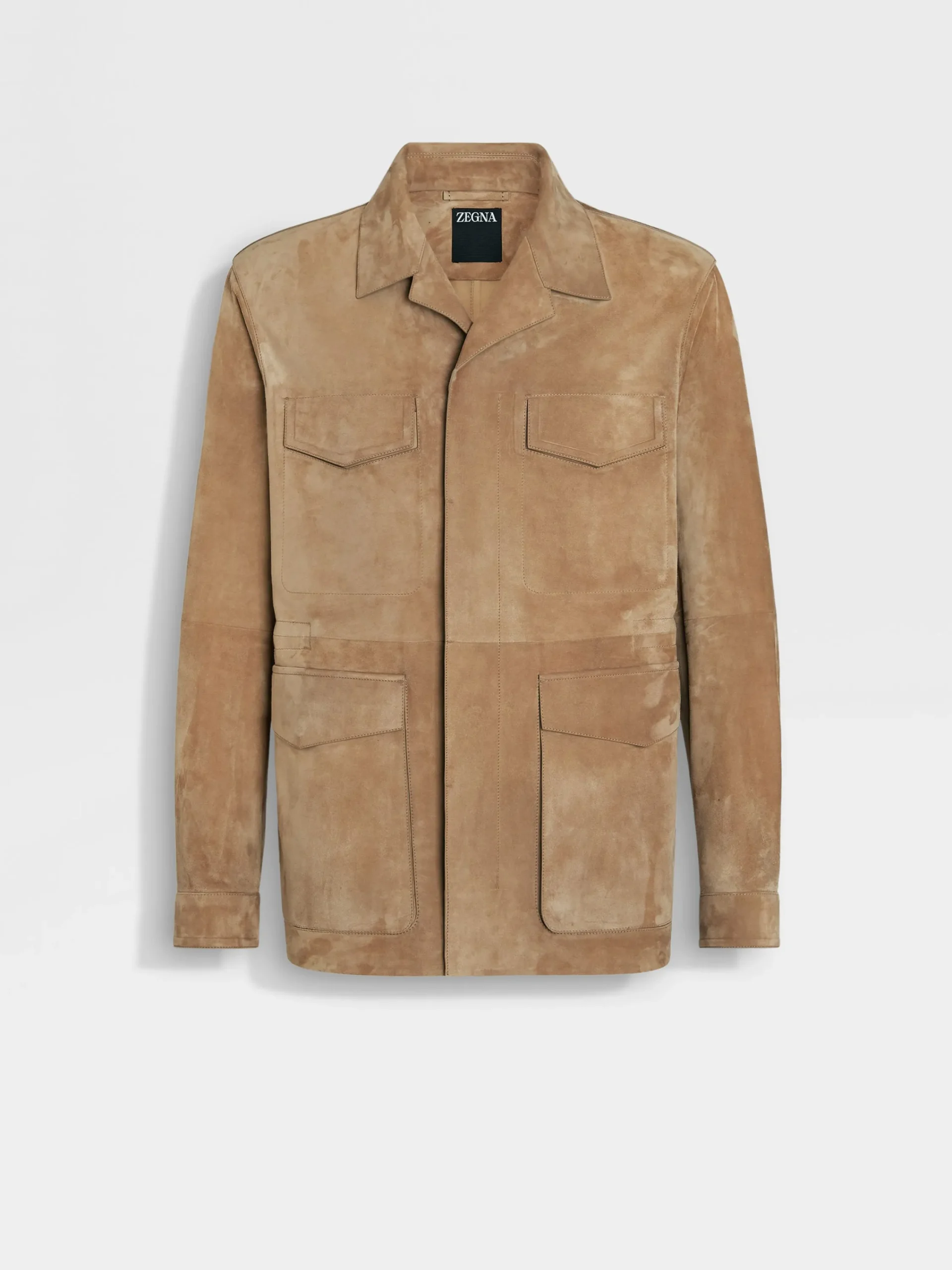 Overshirts And Chore Jackets>ZEGNA Suede Field Jacket DarkBeige