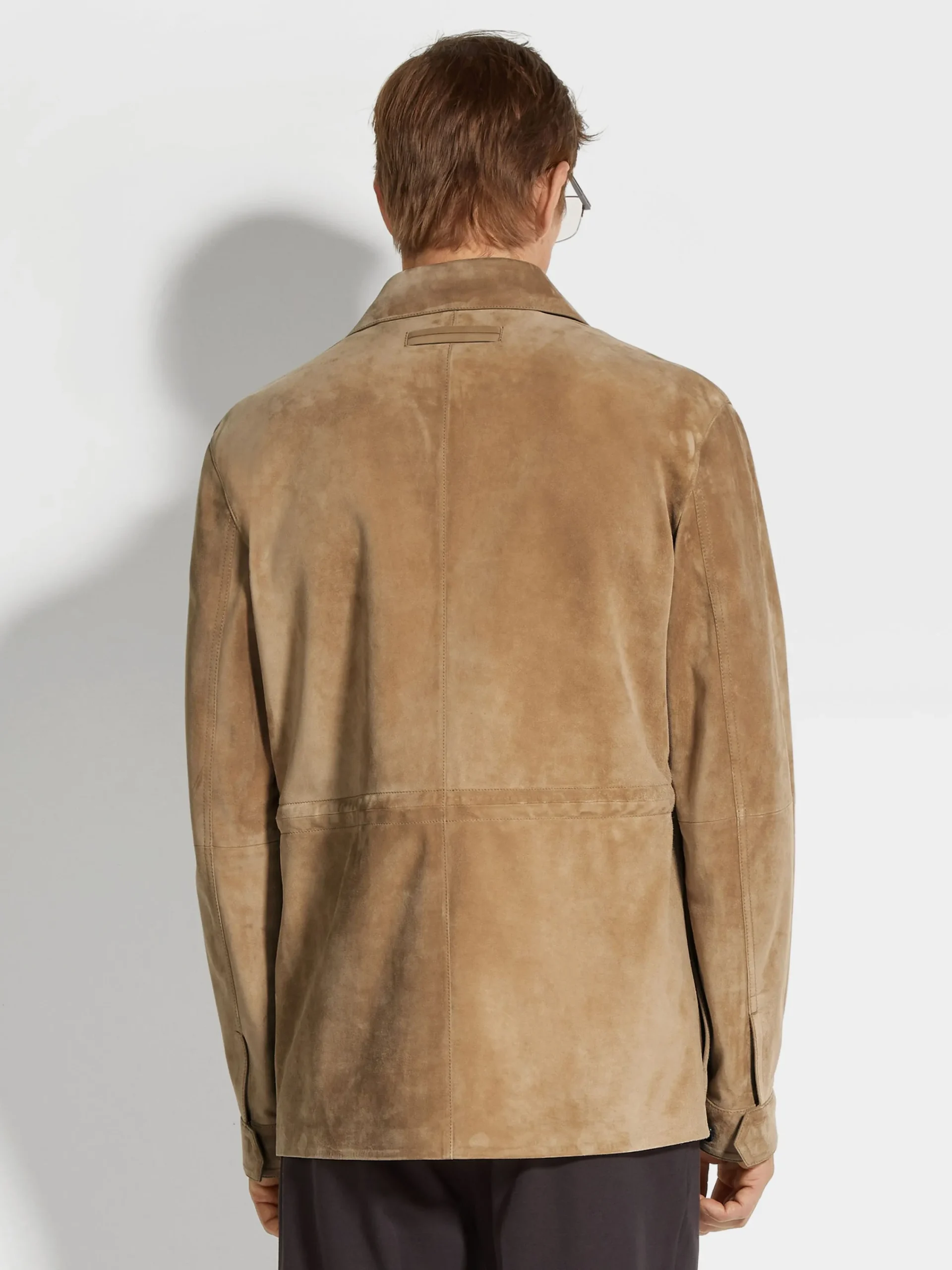 Overshirts And Chore Jackets>ZEGNA Suede Field Jacket DarkBeige