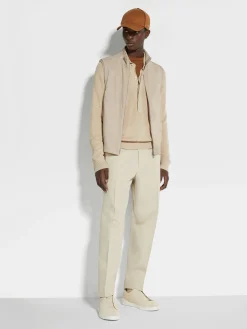 Jackets And Coats>ZEGNA Suede Vest LightBeige