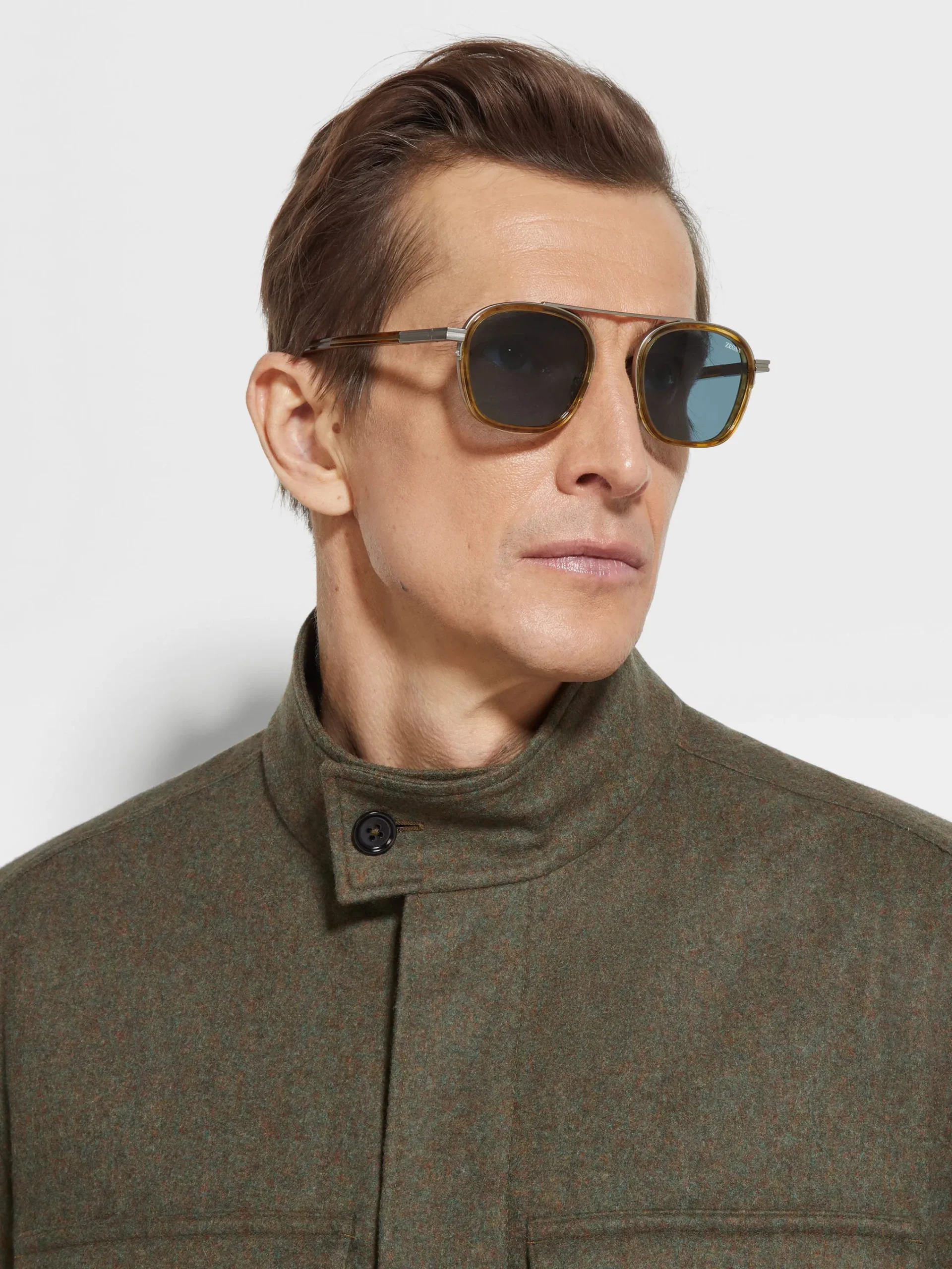 Small Gifts|Travel In Style>ZEGNA Transparent Light Brown Havana Orizzonte I Acetate and Metal Sunglasses TransparentLightBrownHavana