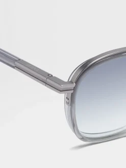 Resort Essentials|Small Gifts>ZEGNA Transparent Light Grey Orizzonte I Acetate and Metal Sunglasses TransparentLightGrey