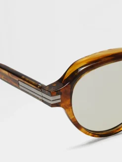 Resort Essentials|Small Gifts>ZEGNA Transparent Yellow Acetate Sunglasses TransparentYellow