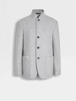 Travel In Style|Overshirts And Chore Jackets>ZEGNA Trofeo Cashmere Il Conte Jacket LightGrey