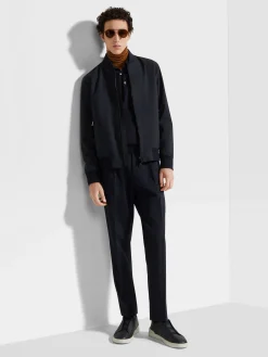 Jackets And Coats>ZEGNA Trofeo™ Elements Wool Bomber NavyBlue