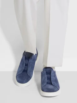 Sneakers>ZEGNA Utility Blue Suede Triple Stitch™ Sneakers UtilityBlue