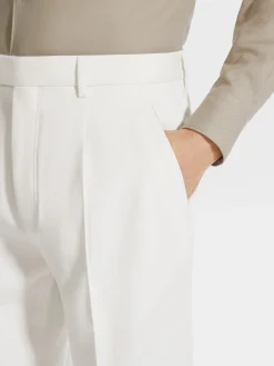 Travel In Style|Pants>ZEGNA Cotton and Wool Pants White