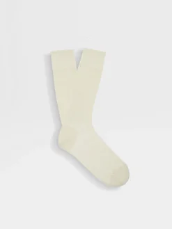 Small Gifts|Underwear And Socks>ZEGNA Cotton Cashmere and Silk Socks White