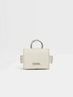 Small Gifts|Bags And Wallets>ZEGNA Deerskin AirPods Pro Case White