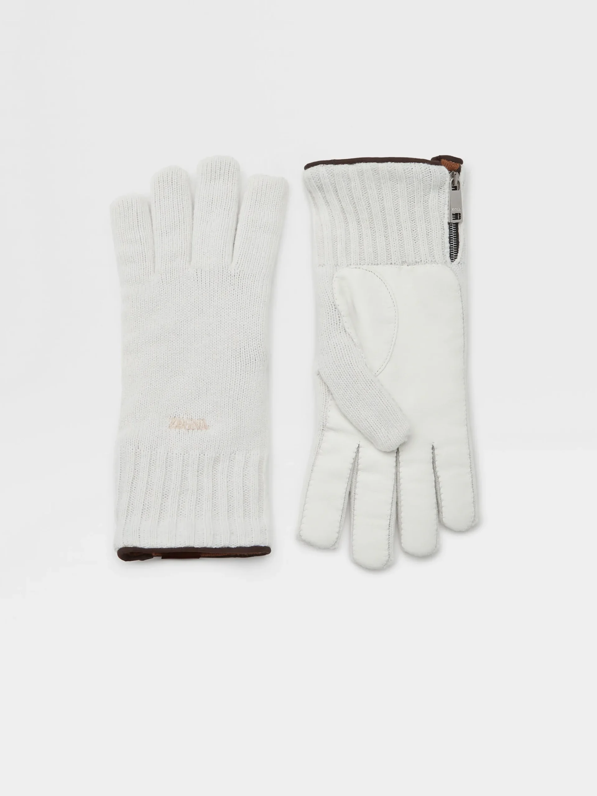 Gloves, Scarves And Hats>ZEGNA Oasi Cashmere Gloves White
