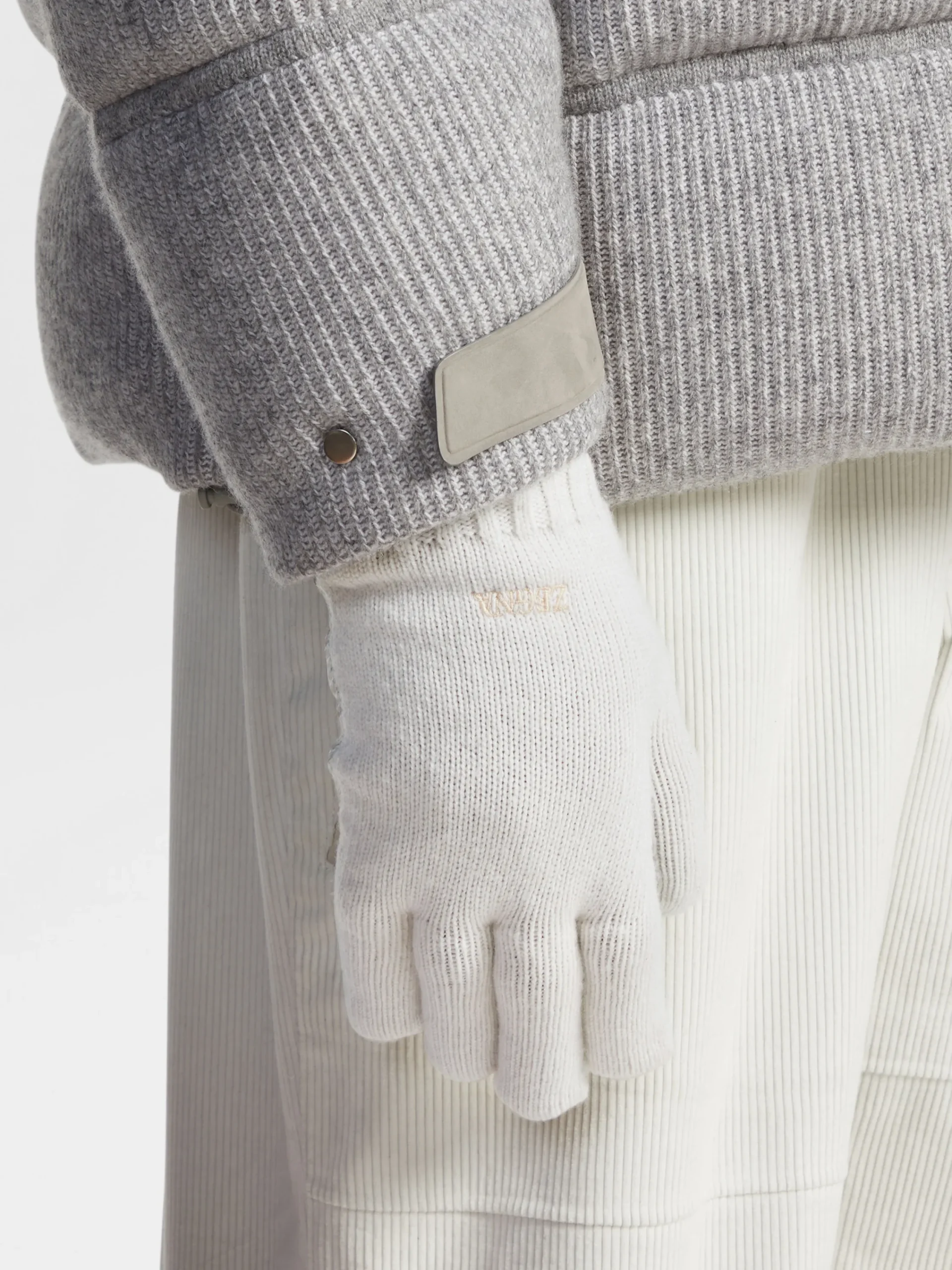Gloves, Scarves And Hats>ZEGNA Oasi Cashmere Gloves White