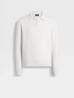 Polo Shirts|Sweaters>ZEGNA Oasi Cashmere Polo Shirt White