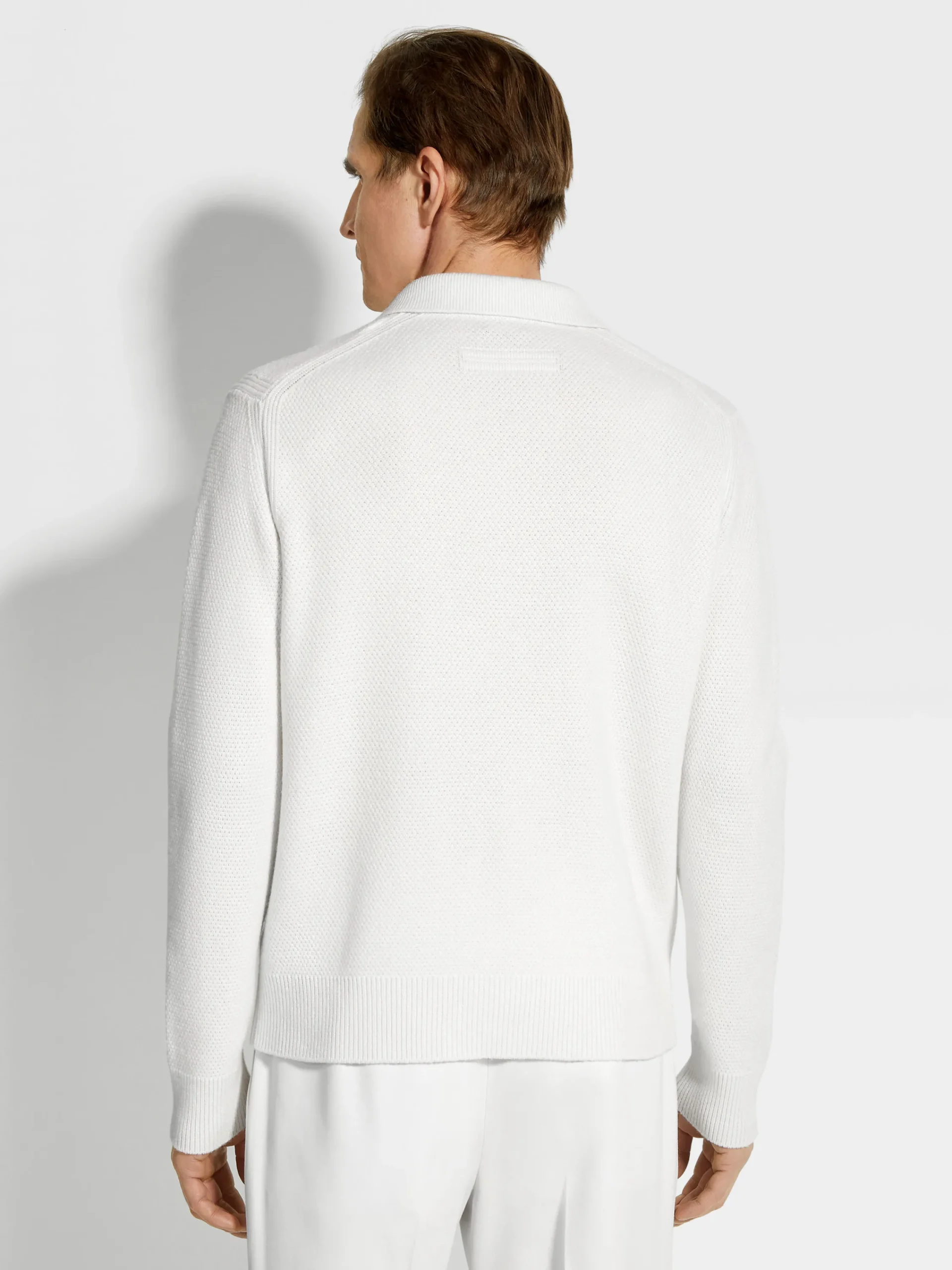 Polo Shirts|Sweaters>ZEGNA Oasi Cashmere Polo Shirt White