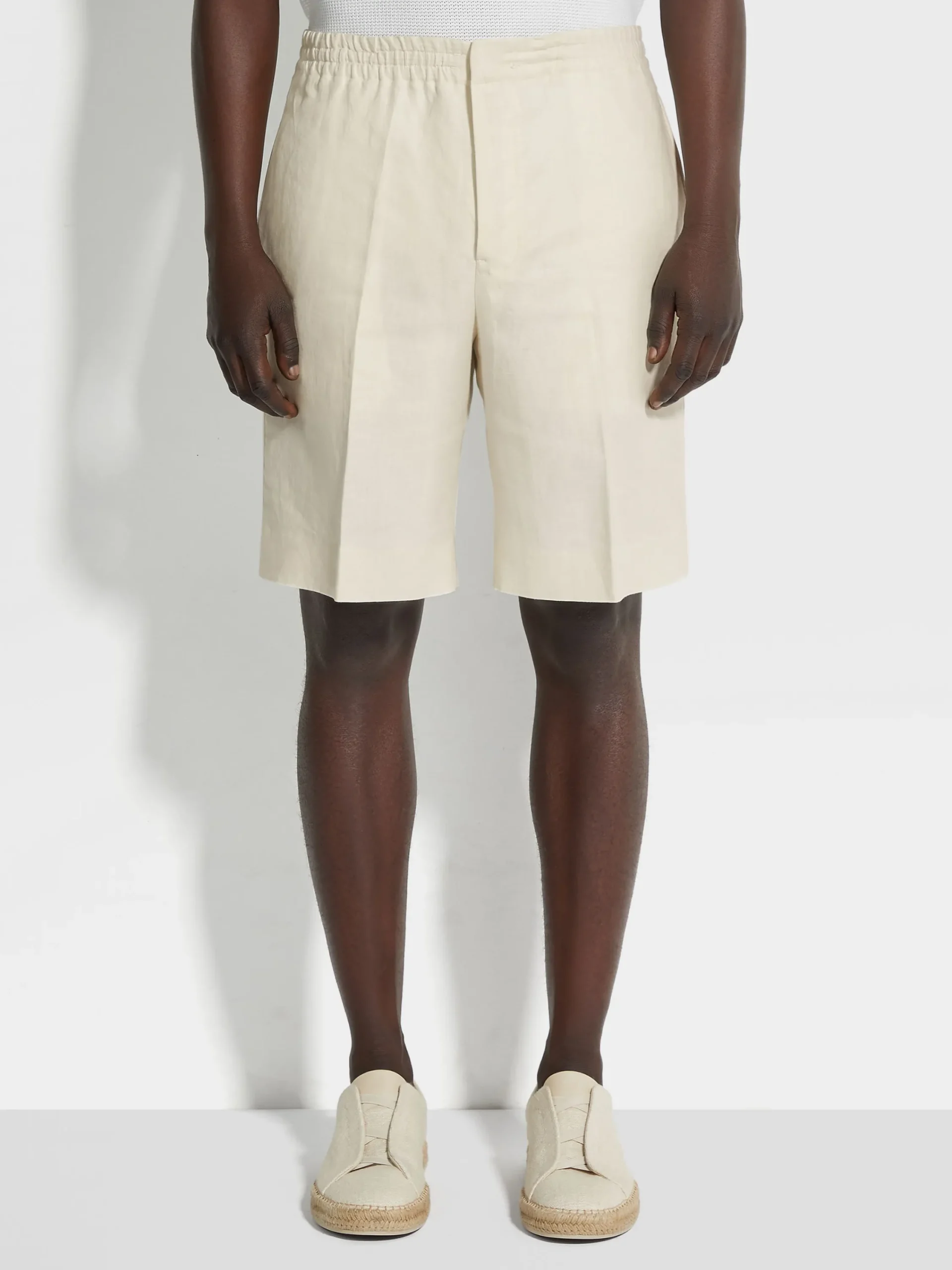 Pants>ZEGNA Oasi Lino Shorts White