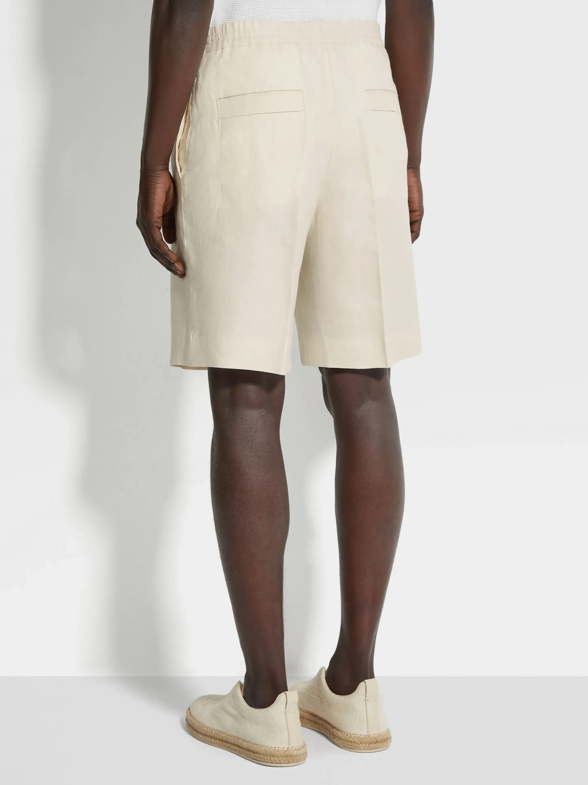 Pants>ZEGNA Oasi Lino Shorts White