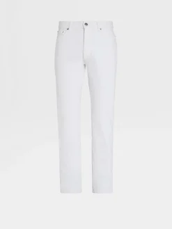 Jeans>ZEGNA Rinse-washed Cotton Roccia Jeans White