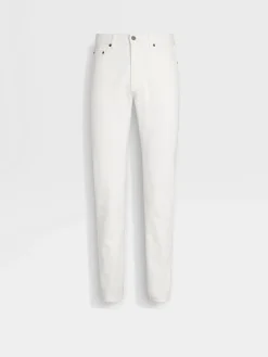 Jeans>ZEGNA Rinse-washed Stretch Cotton Roccia Jeans White