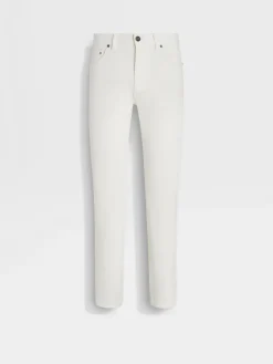 Jeans>ZEGNA Rinse-washed Stretch Cotton Roccia Jeans White