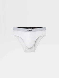 Underwear And Socks|Underwear And Socks>ZEGNA Stretch Cotton Midi Brief White