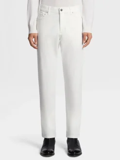 Jeans>ZEGNA Stretch Cotton Roccia Jeans White
