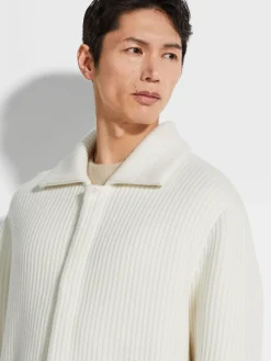 Jackets And Coats>ZEGNA Wool and Cashmere Chore Jacket White