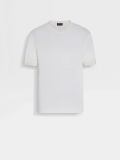 T-Shirts>ZEGNA Silk T-shirt White
