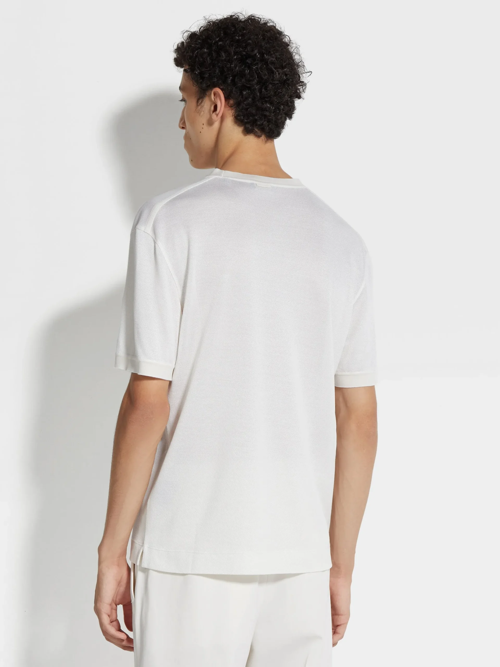 T-Shirts>ZEGNA Silk T-shirt White