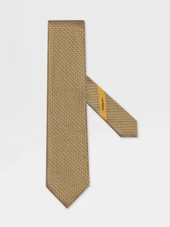 Ties And Bow Ties>ZEGNA CENTO FILI Silk Tie Yellow
